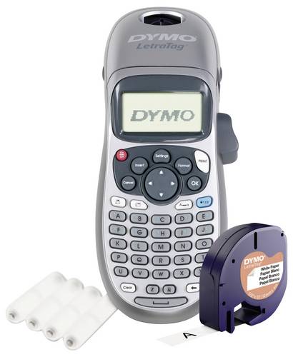 DYMO LetraTag LT 100H Bundle Silber Beschriftungsgerät Geeignet für Schriftband: LT 12mm