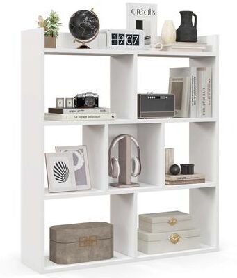 1/2PCS Living Room 7-cube Bookcase Open Storage Shelf White