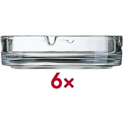 Arcoroc Aschenbecher klar stapelbar groß 10.7 cm 6er-Pack transparent, 10.7x3.5x10.7 cm