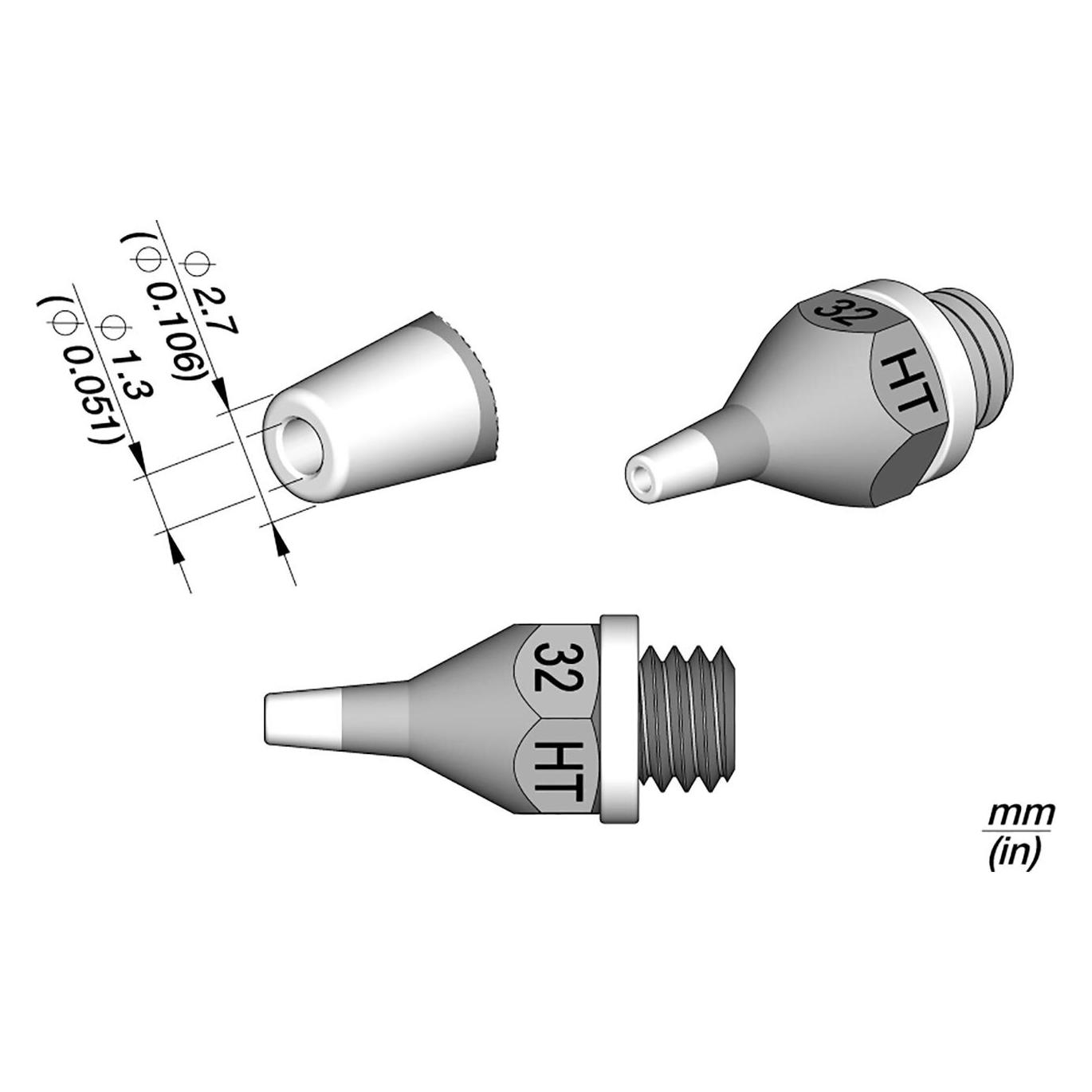 JBC Entlötspitze für 3040000 / 75 W, CLASSIC-Serie, 32HT (Lötspitze) (321400)