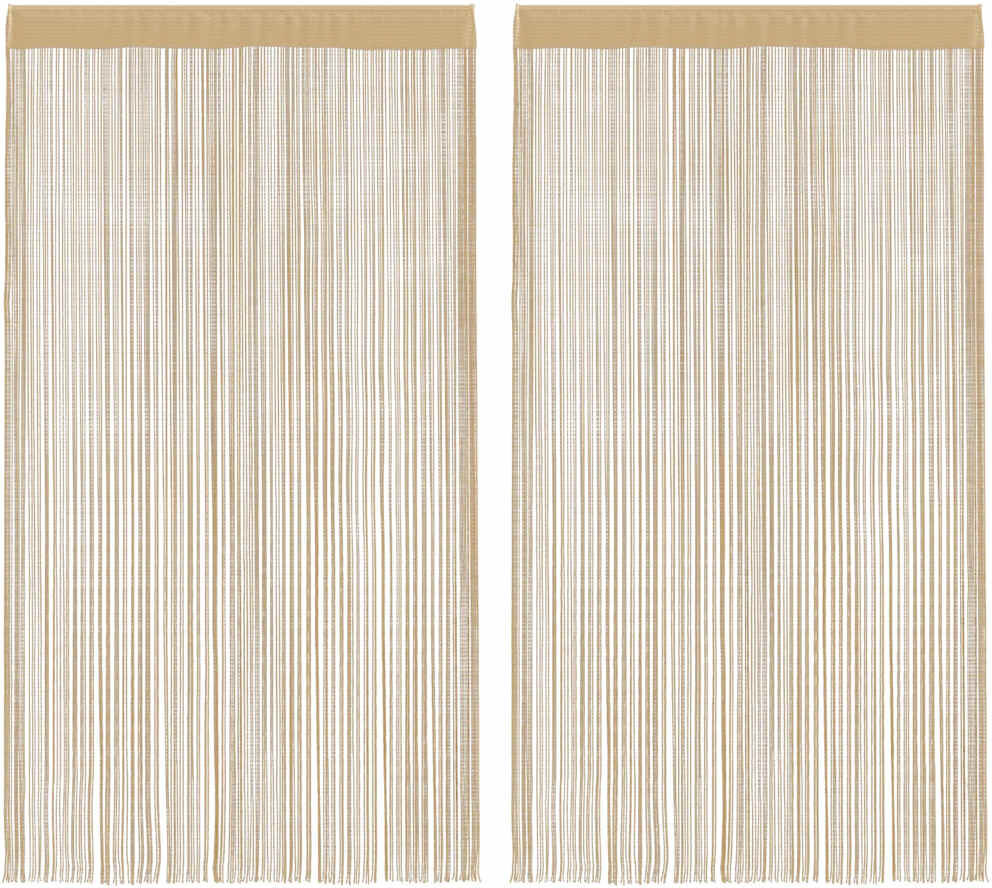 vidaXL Rideau en fils 2 pcs 100 x 250 cm Beige