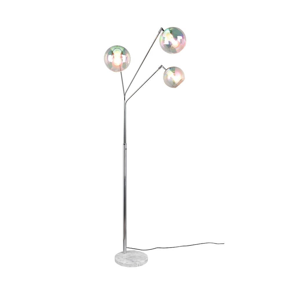 Trio Paxton Design vloerlamp chroom/zilver met glazen bol