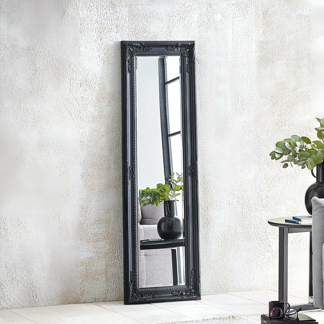 Marlow Home Co. Vigue Flat Leaning Full Length Mirror Black 130cm H X 40cm W X 3.5cm D