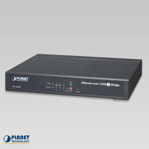 Planet 4-Port 10/100/1000T Ethernet to VDSL2 Bridge 0,1 Gbps 100 Mbps (VC-234G)