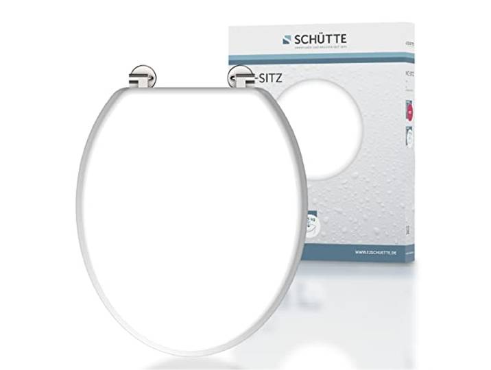 SCHÜTTE WC-Sitz WHITE, Holzkern Toilettendeckel, Klodeckel Weiß 84000
