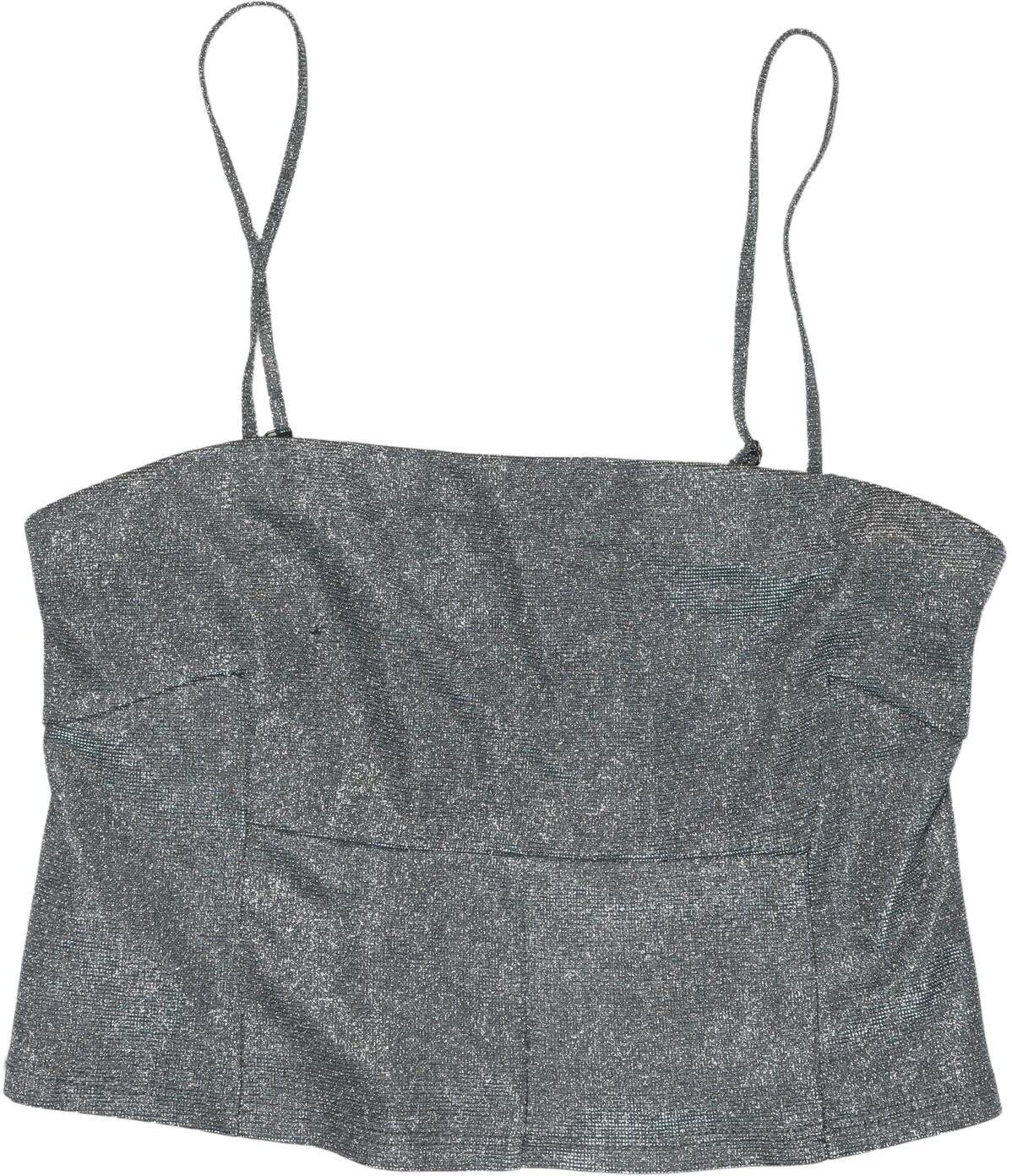 Urban Outfitters Damen Top, Silber, Gr. S, Synthetik - Second Hand