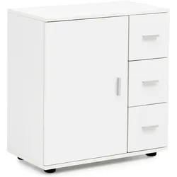 BADSCHRANK Weiß 60x65,5x33 cm mit großem Stauraum in matter Ausführung