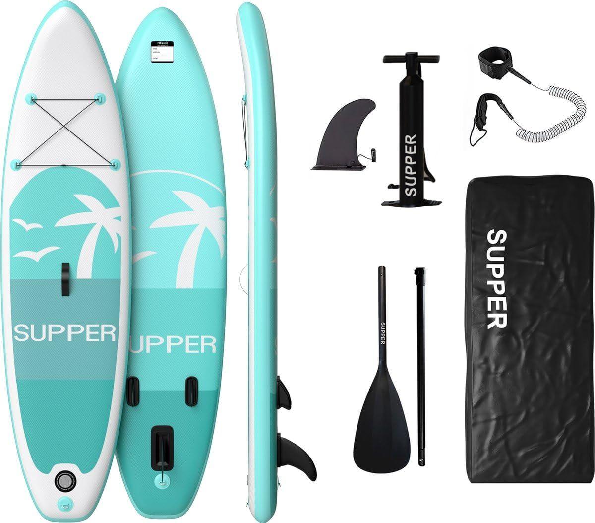 SUP-Board, aufblasbar, türkis - 285 cm Länge - Kunststoffmaterial