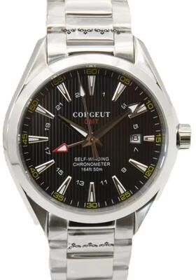 GlowBake GMT Automatic Watch For Man, Sapphire Crystal, Luminous Hands, Waterproof Stainless Steel Mechanical Watch black