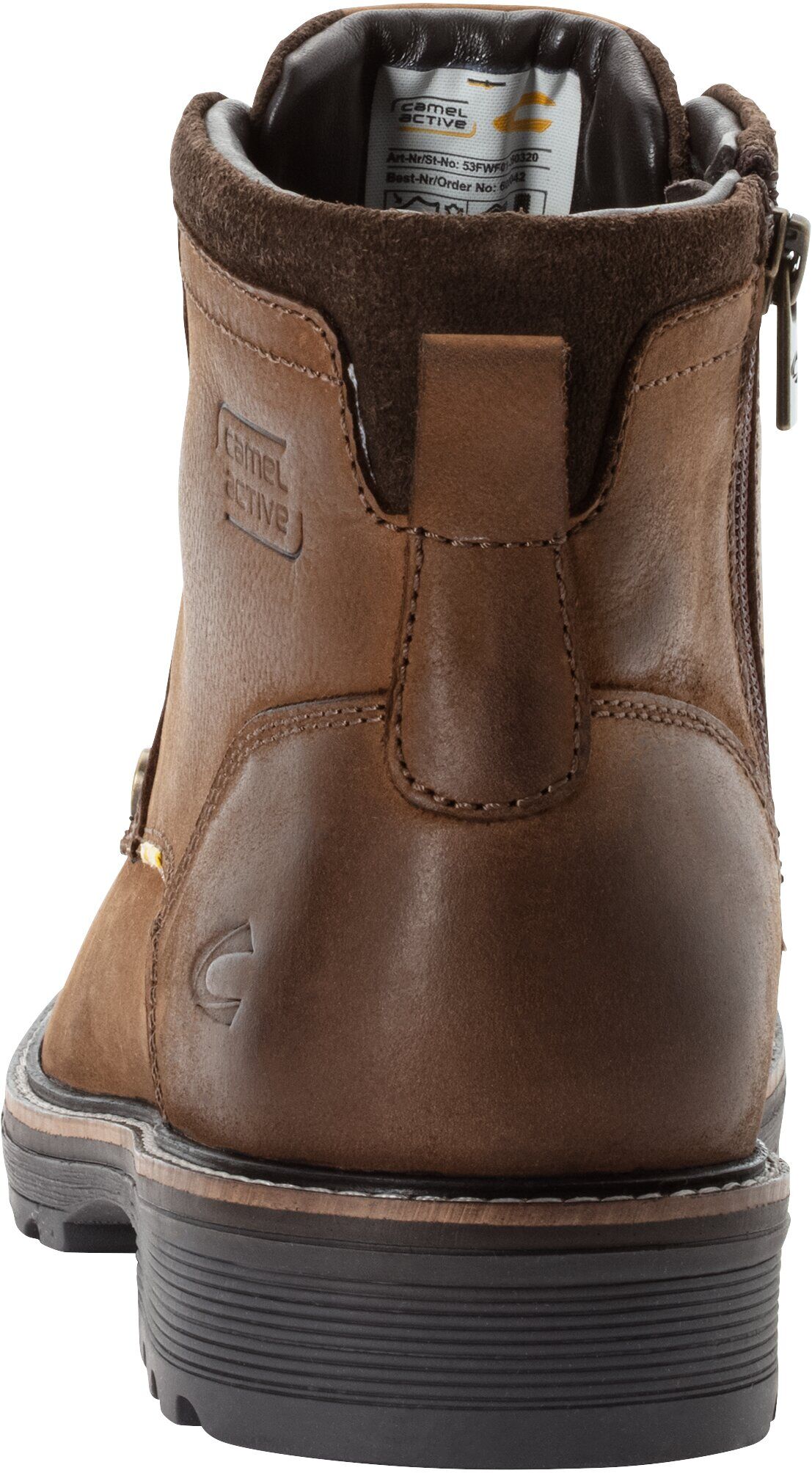 Schnürboots CAMEL ACTIVE, Herren, Gr. 42, braun (cafe), Leder, Schuhe Schnürboots, Winterboots, Stiefel mit gepolsterter Innensohle cafe 42