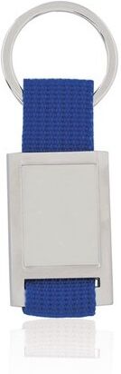Porte-clés personnalisé Dagor polyester métal bleu