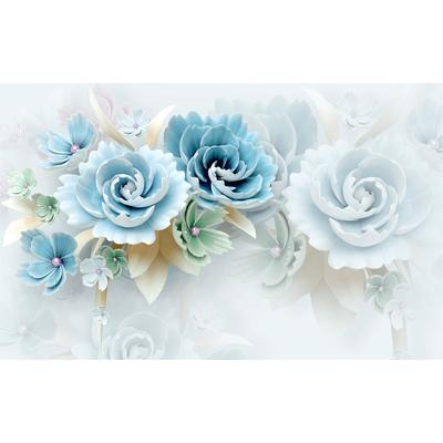 Fototapete PAPERMOON "Muster mit Blumen", bunt, B:2,5m L:1,86m, Vlies, Tapeten