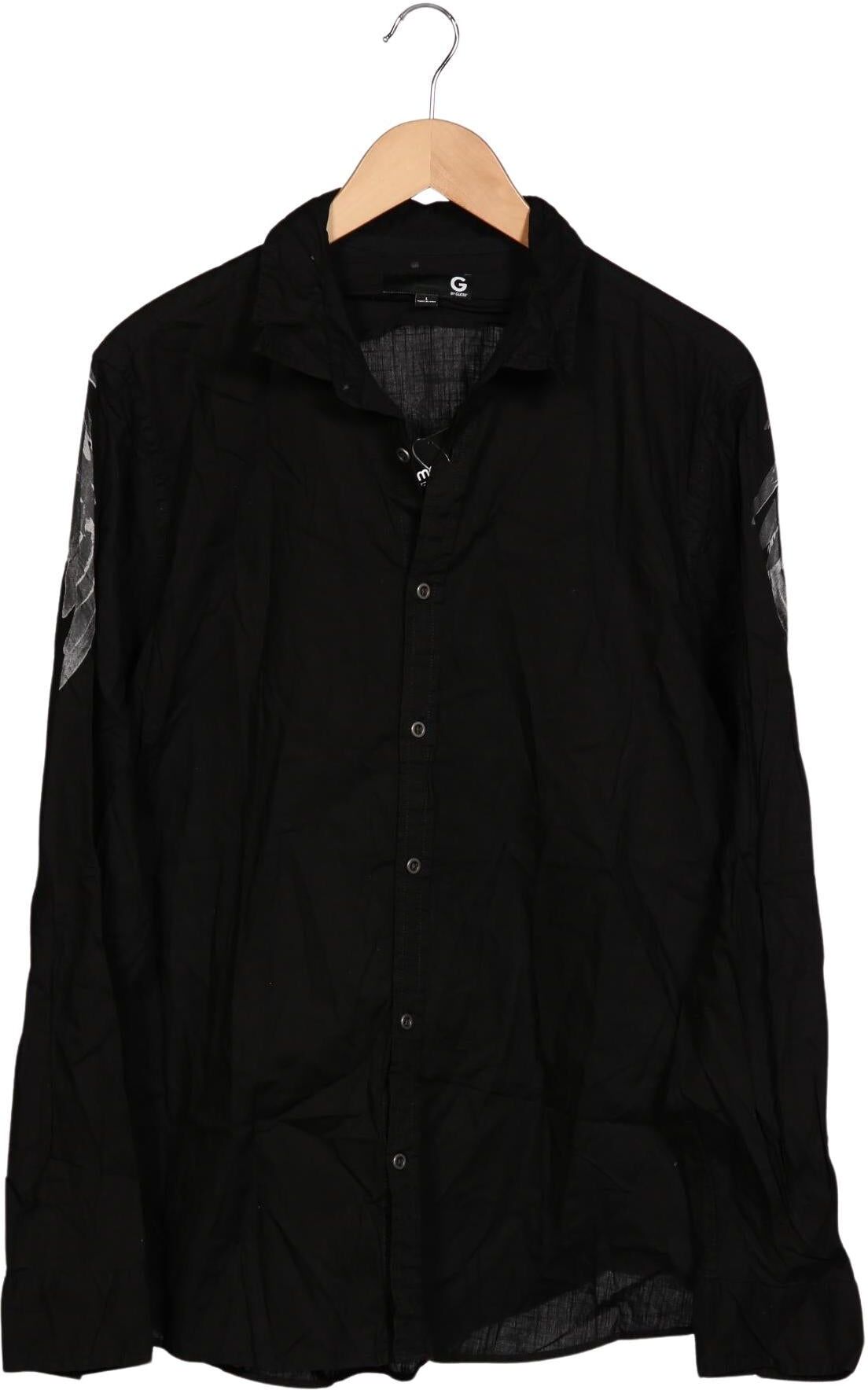 G by Guess Herren Hemd, Schwarz, Gr. L, Baumwolle - Second Hand