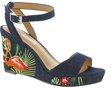 J. Renee Vaani Wedge Sandal - Womens 9 Blue Sandal W