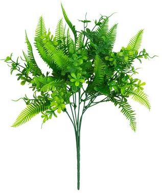 Nearly Natural 14-in UV Resistant Mixed Greens Bush (Indoor/Outdoor) - Set of 4