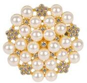 Saro Pearl and Crystal Napkin Rings (Set of 4) - Beaded Napkin Ring Holders for Weddings, Holiday Dining and Entertaining
