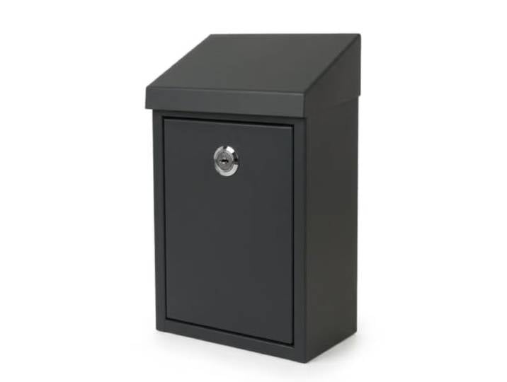 Relaxdays Boîte à clés\, anthracite RAL7016 H x L x P : 24\,5 x 15 x 8\,5 cm\, boîte dépôt\, 4 clés\, mini boîte aux lettres