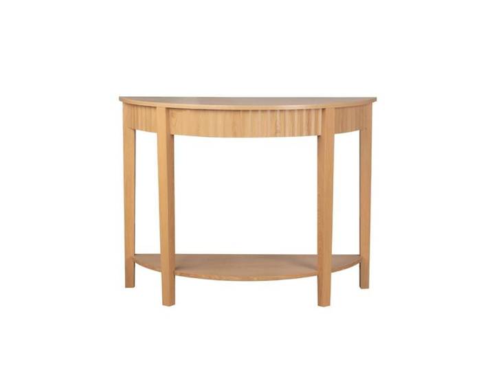 CALICOSY - Console arrondie avec effet vague à 2 niveaux H76 cm - BOLOGNE - Noyer