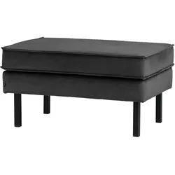 Hocker Rodeo Samt, modernes Design, anthrazit, gepolstert und stabil mit Metallgestell