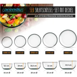 Arendo Salatschüssel, Schüssel + Schale, Transparent