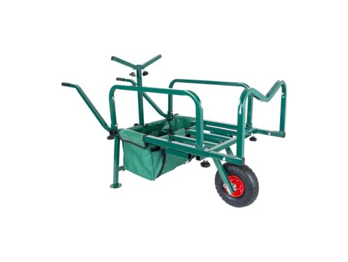 Relaxdays Chariot de Transport pour pêche/Camping/Jardin\, Sac\, 65x145x55 cm\, Extensible et Pliable\, Acier\, Vert