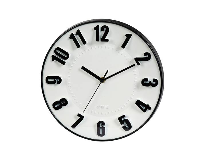 Wanduhr 28 cm weiss/schwarz