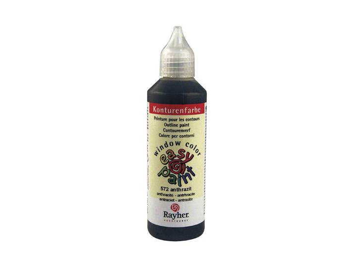 Rayher Window Color Konturenfarbe Easy Paint Anthrazit 80 ml