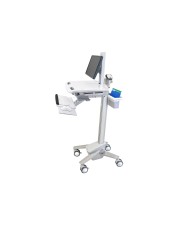 Ergotron EMR Cart with LCD Pivot Wagen für LCD-Display/Tastatur/Maus/CPU/Notebook/Barcodescanner Kunststoff Aluminium verzinker Stahl Grau weiß Polished Aluminum Bildschirmgröße: bis zu 55,9 cm 22 Zoll EMR-Fahrwagen mit LCD-Gelenk (SV41-6300-0)