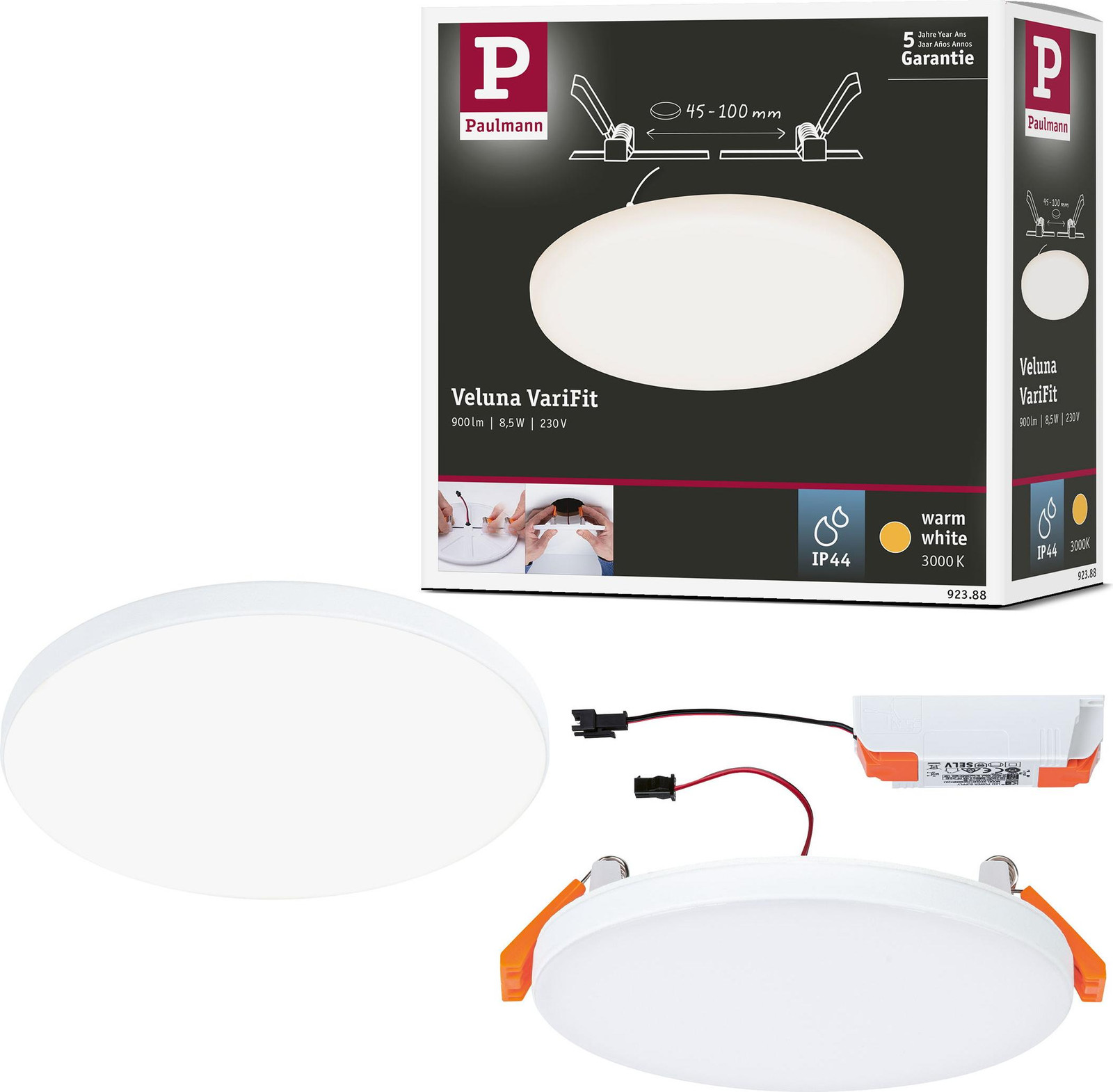 Paulmann VariFit Veluna LED inbouwpaneel wit of goud/messing