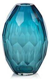 Zodax Nixie Hand Cut Blue Glass Vase