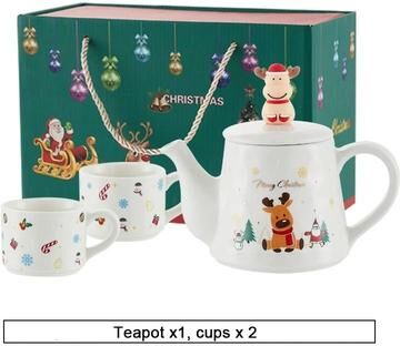 Uplift Essentials Christmas Porcelain Teaware Gift Set simple elk set a