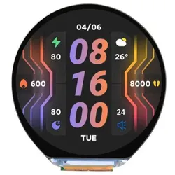 Waveshare RP2350-Touch-LCD-1.46B rundes IPS Touchdisplay, 412x412 Pixel, Audio Codec, 6-Achsen-IMU