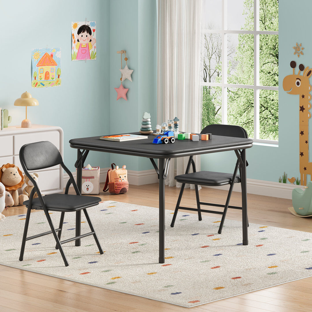 Rebrilliant Kids and Chair Set Black 51cm H X 61cm L