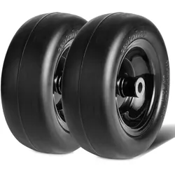 VEVOR Rasenmäherreifen mit Felge, 278  x 100-127 mm Schlauchlose Traktorreifen, 2er-Pack Reifen- und Radbaugruppe, Pannensicherer PU-Reifen, 3,4 Zoll Zentrierte Nabe, 3/4 Zoll Buchsengröße