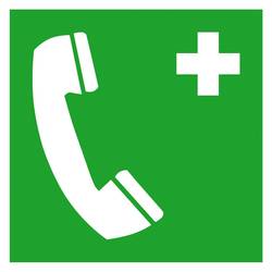 SafetyMarking 15.0068 Hinweisschild Notruftelefon Aluminium (B x H) 200 mm x 200 mm ISO 7010 1 St.