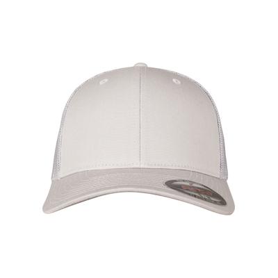 Flex Cap FLEXFIT "Flexfit Unisex Flexfit Mesh Trucker", Gr. S/M, beige (silber), 60% Baumwolle, 40% Polyester, unifarben, Caps
