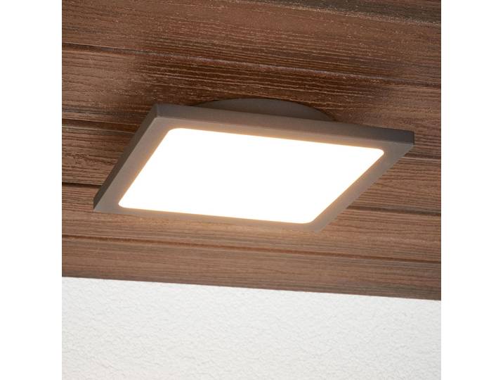 Plafonnier d'extérieur LED Mabella, 23 cm, capteur, IP65 - Lucande - Balcon - Moderne - Aluminium - Angulaire