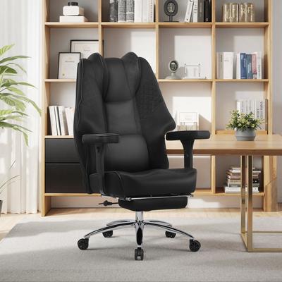 Black Executive Office Chair Adjustable Height Adjustable Mesh Design Armrests & Footrest High Backrest with 90°-135° Recline