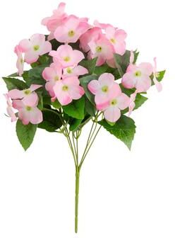 Nearly Natural 14-in UV Resistant Artificial Hydrangea Bush - Set of 6