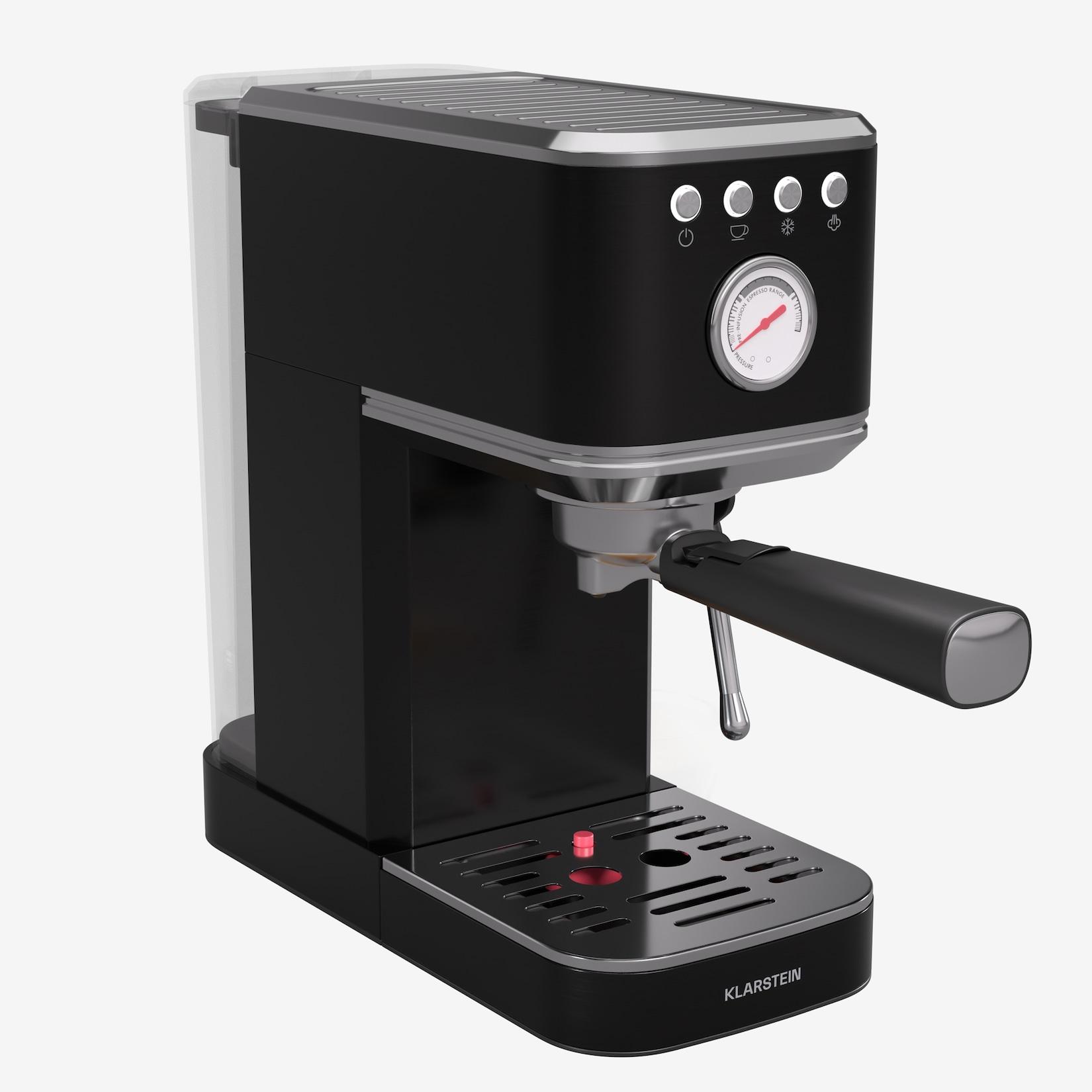 SteelPresso Slim Espressomaschine Siebträger inkl. Zubehör Schwarz