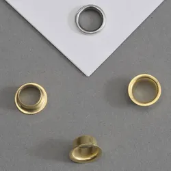 10000 Ösen für Papier vermessingt | ähnlich Typ 24, 25 - Ø 3,8mm - L 3,4mm, Metall, gold