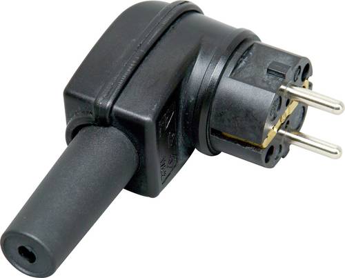 Kopp 178216054 Schutzkontakt-Winkelstecker PA, Gummi 230V Schwarz IP44