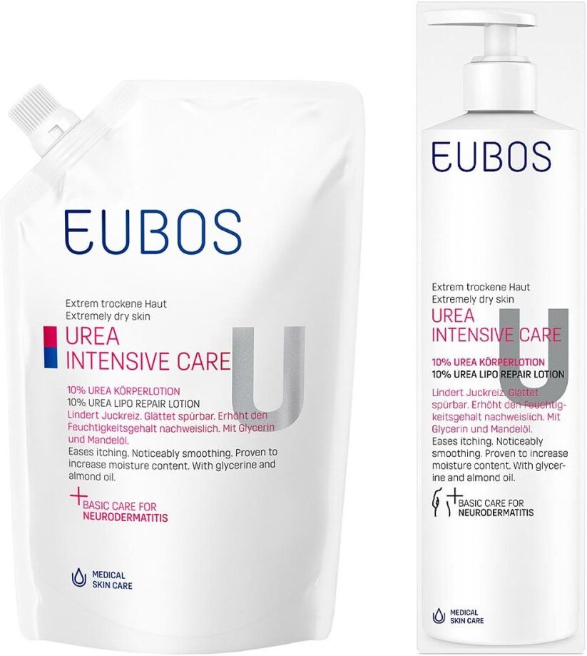 Eubos Urea Intensive Care 10% Körperlotion + Nachfüllbeutel 1Pck