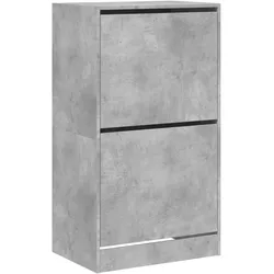vidaXL Schuhschrank mit 2 Klappen Betongrau 60x42x108 cm