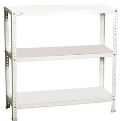 PROREGAL Schraubregal PANDA SMALL | HxBxT 100x90x50cm | 3 Fachböden | Fachlast 100kg | Weiß