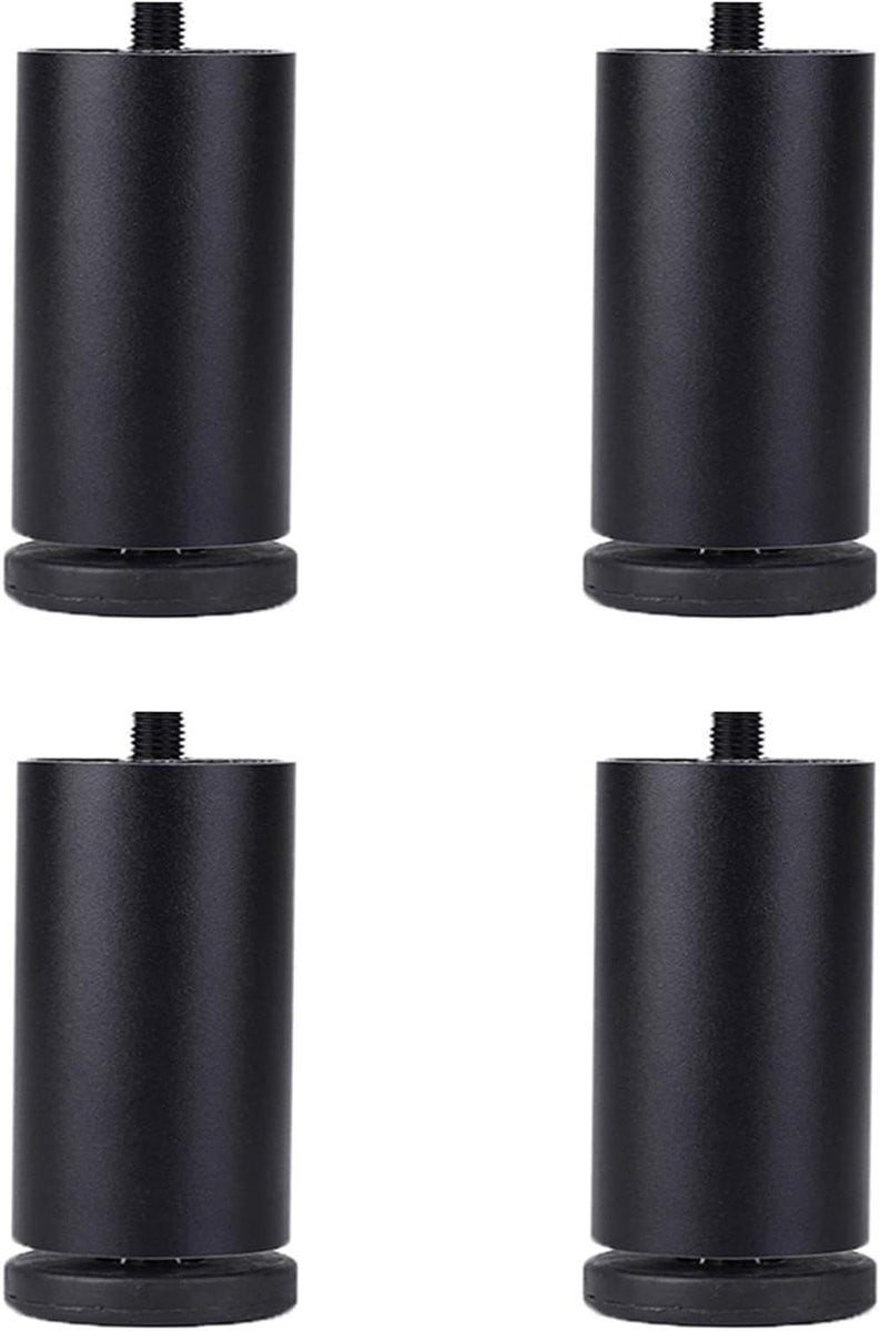 Meubelpoten Set Zwart - Verstelbare en Stabiele Ondersteuning - 6 cm