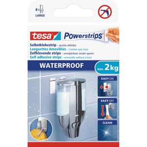Tesa Powerstrips Large Waterproof 57000, 6 Stück
