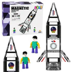 Magnetische Bausteine Weltraumraketenfiguren 26-teilig.