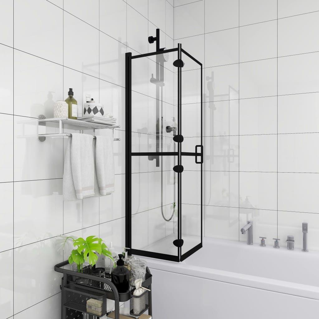 Faltbare Duschwand, 80x140 cm, Sicherheitsglas, schwarz
