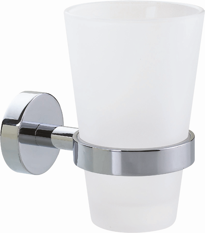 Nie wieder Bohren porte-verre Pro 020 chrome, verre dépoli, avec technologie de fixation